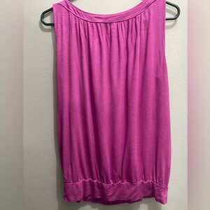 Loft Tank pink banded bottom, scoop neck tank top